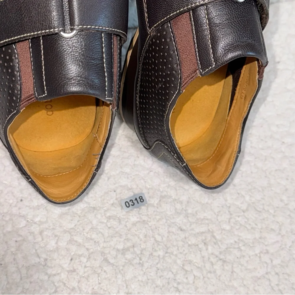 Cole Haan Estadio Strap Slip-On Sneakers Dark Brown Leather Men’s Sz 9M